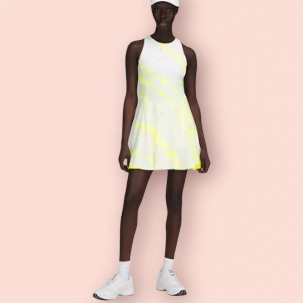 LULULEMON Court Crush Dress Cross Court Wash Electric Lemon Multi Electric Lemon